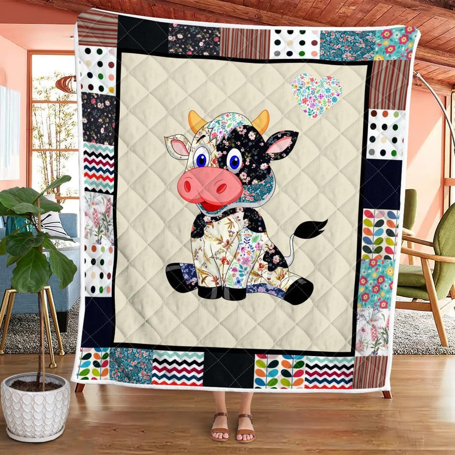 Farm Life Cow Quilted Blanket NCU0PT02