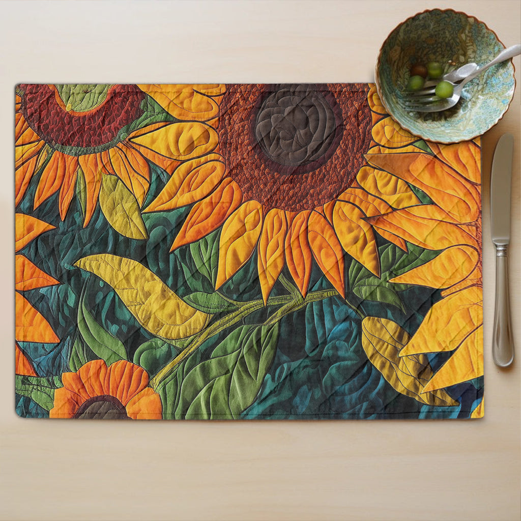 Elegant Sunflower Quilted Place Mat NCU0TL198