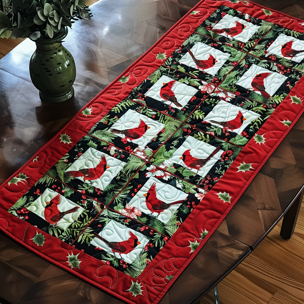 Feathered Flame Quilted Table Runner NCU0DK090