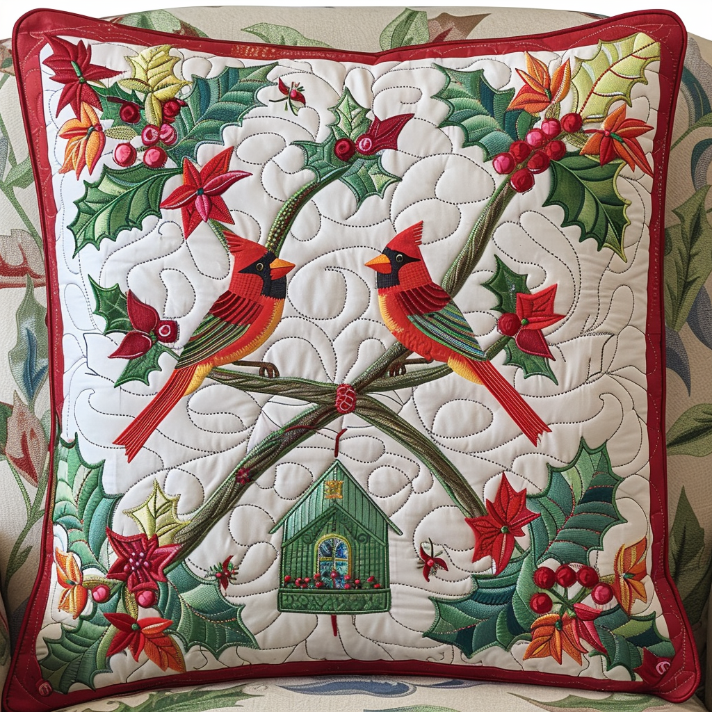 Blaze of Red Quilted Pillow Case NCU0DK103