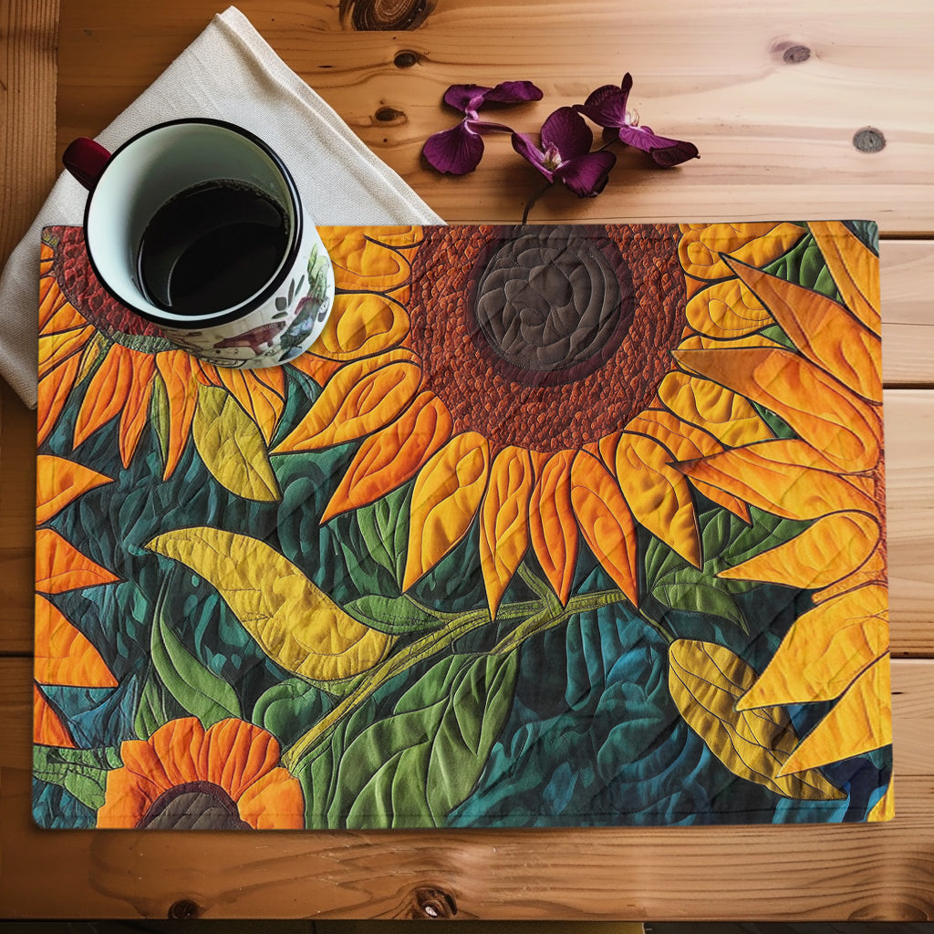 Elegant Sunflower Quilted Place Mat NCU0TL198