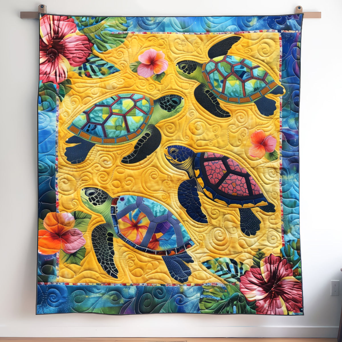 Aqua Adventure Art Quilt Hanging NCU0TL908