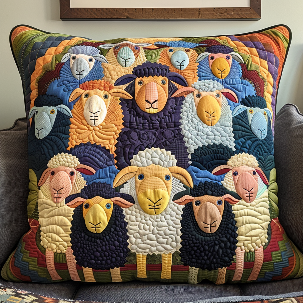 Sheep Serenity Quilted Pillow Case NCU0DK166