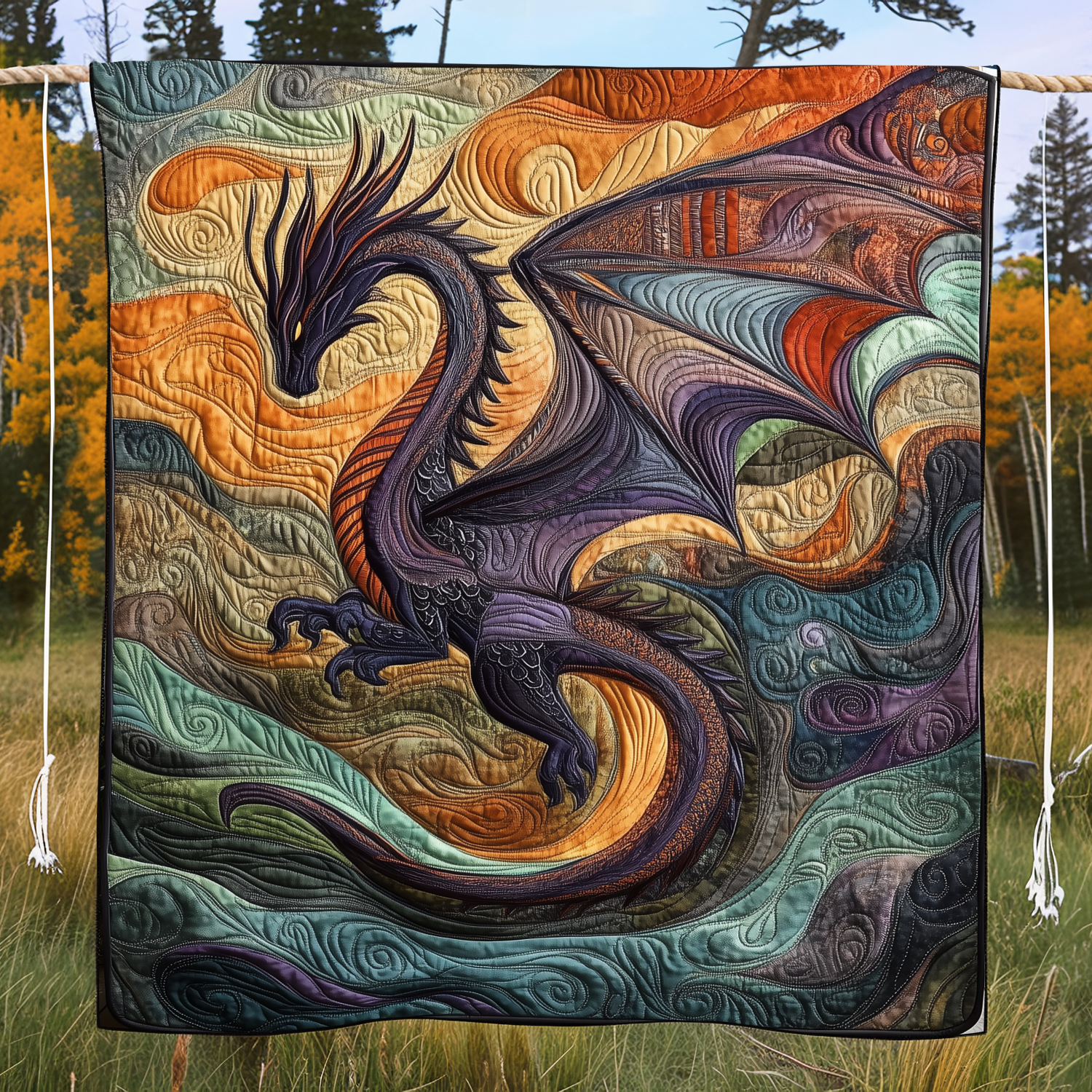 Lunar Serpent Quilted Blanket NCU0DK487