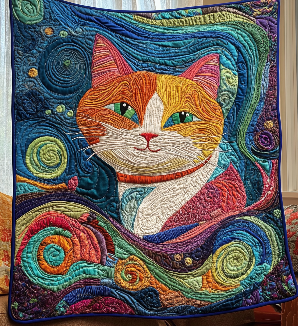 Abstract Kitty Quilted Blanket NCU0DV650