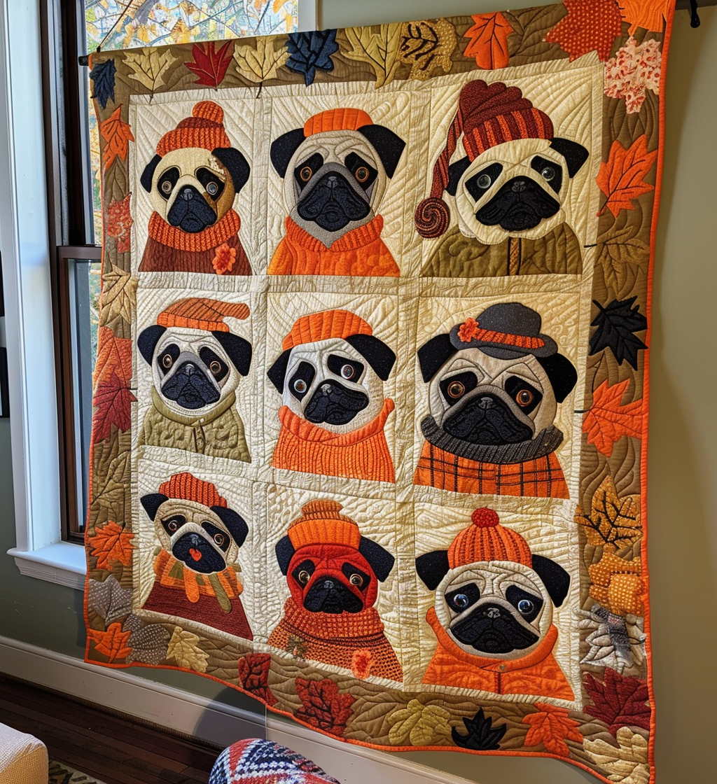 Pug Quilted Blanket NCU0VT11