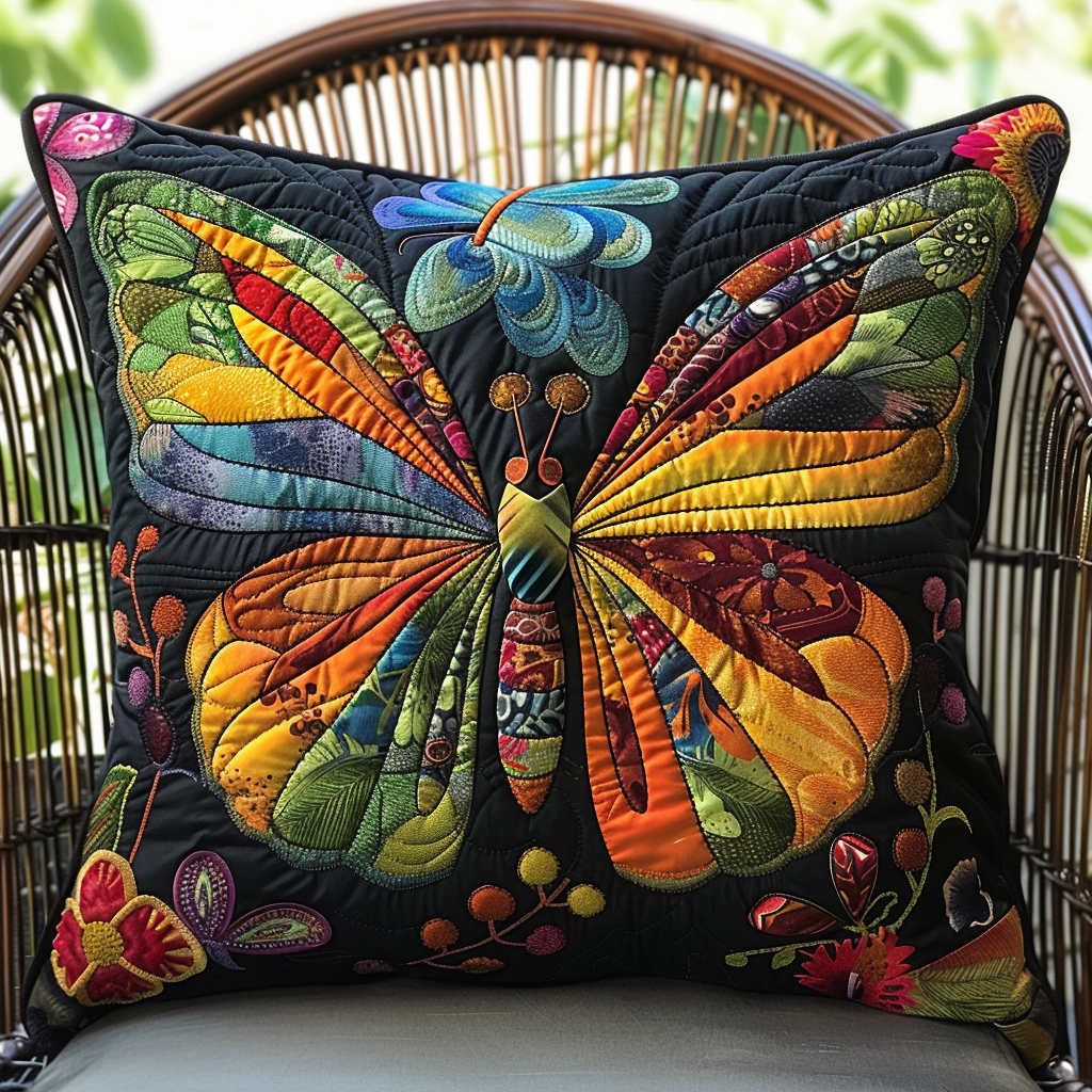 Adorable Butterfly Quilted Pillow Case NCU0VL103