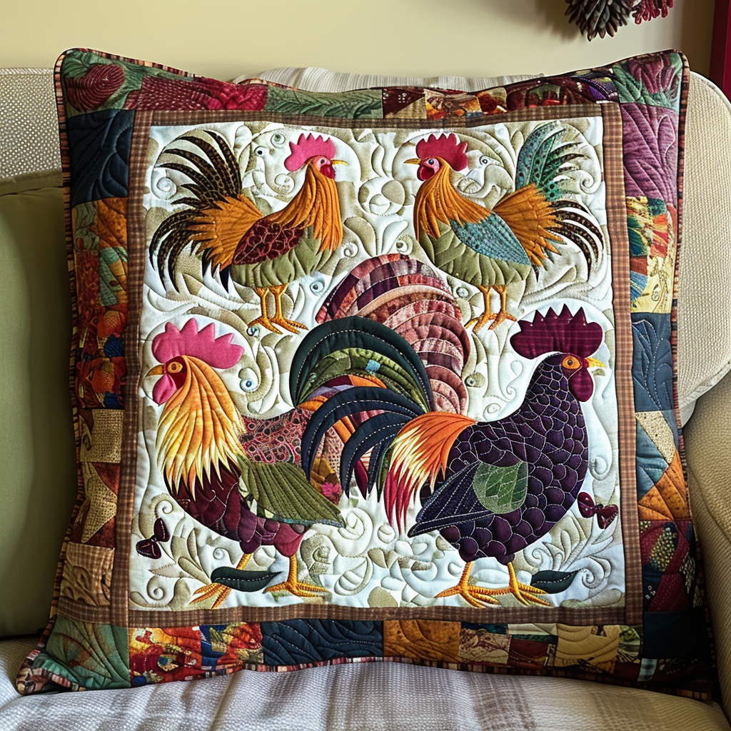 Adorable Chickens Quilted Pillow Case NCU0TL520