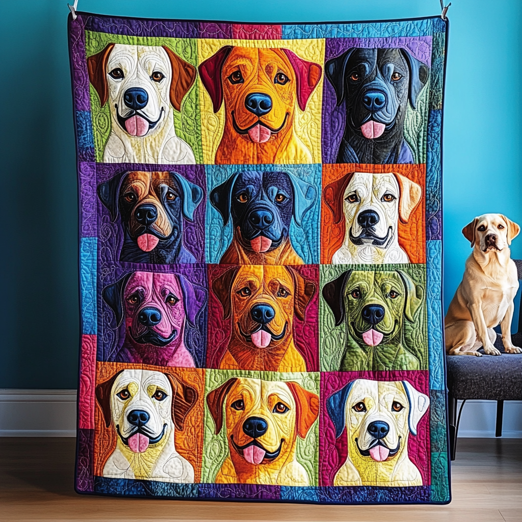 Adorable Labrador Quilted Blanket NCU0PD466