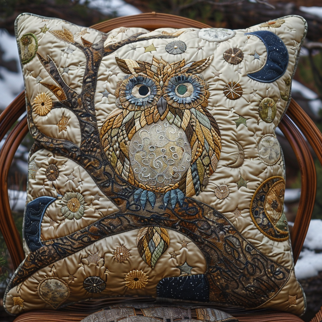 Adorable Owl Quilted Pillow Case NCU0VL152