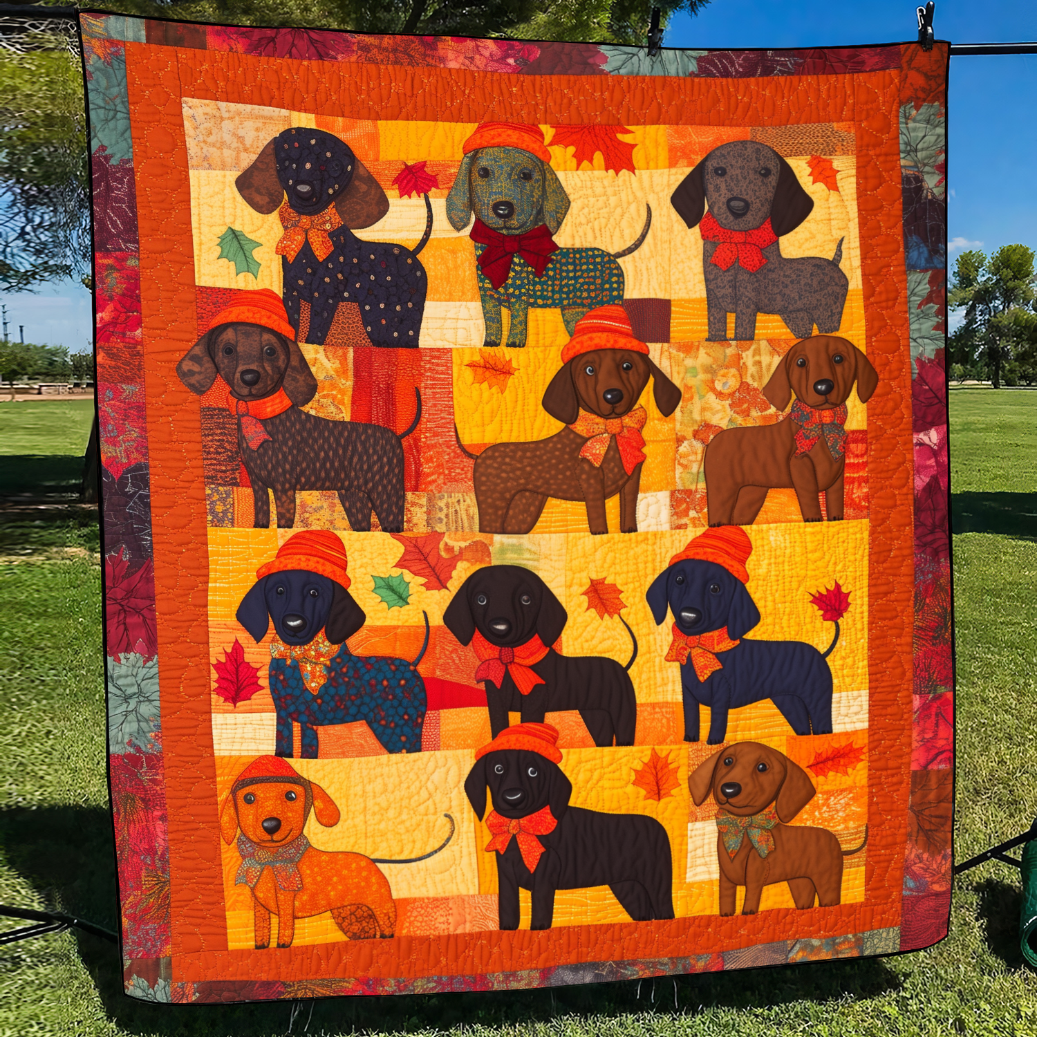 Affectionate Dachshunds Quilted Blanket NCU0VL452