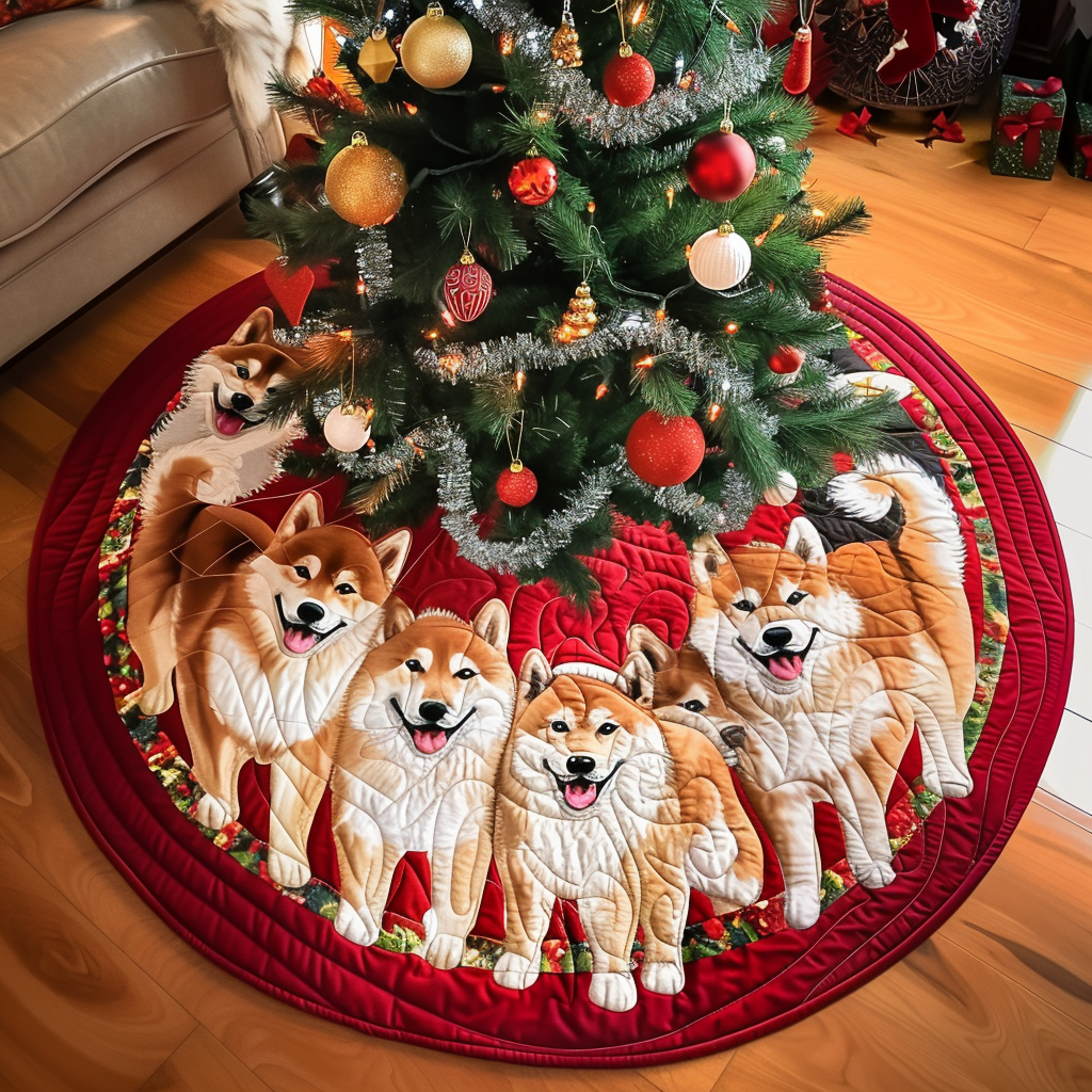 Akita Christmas Cheer Christmas Quilted Tree Skirt NCU0DV1419