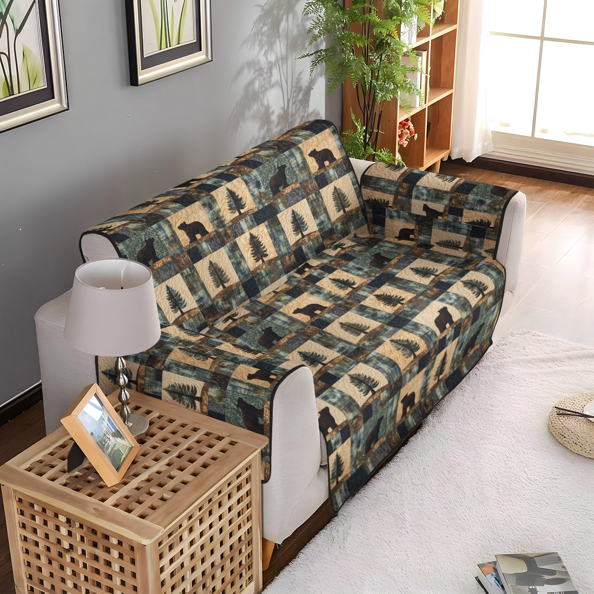 Alpine Meadow Quilted Sofa Cover NCU0PT990