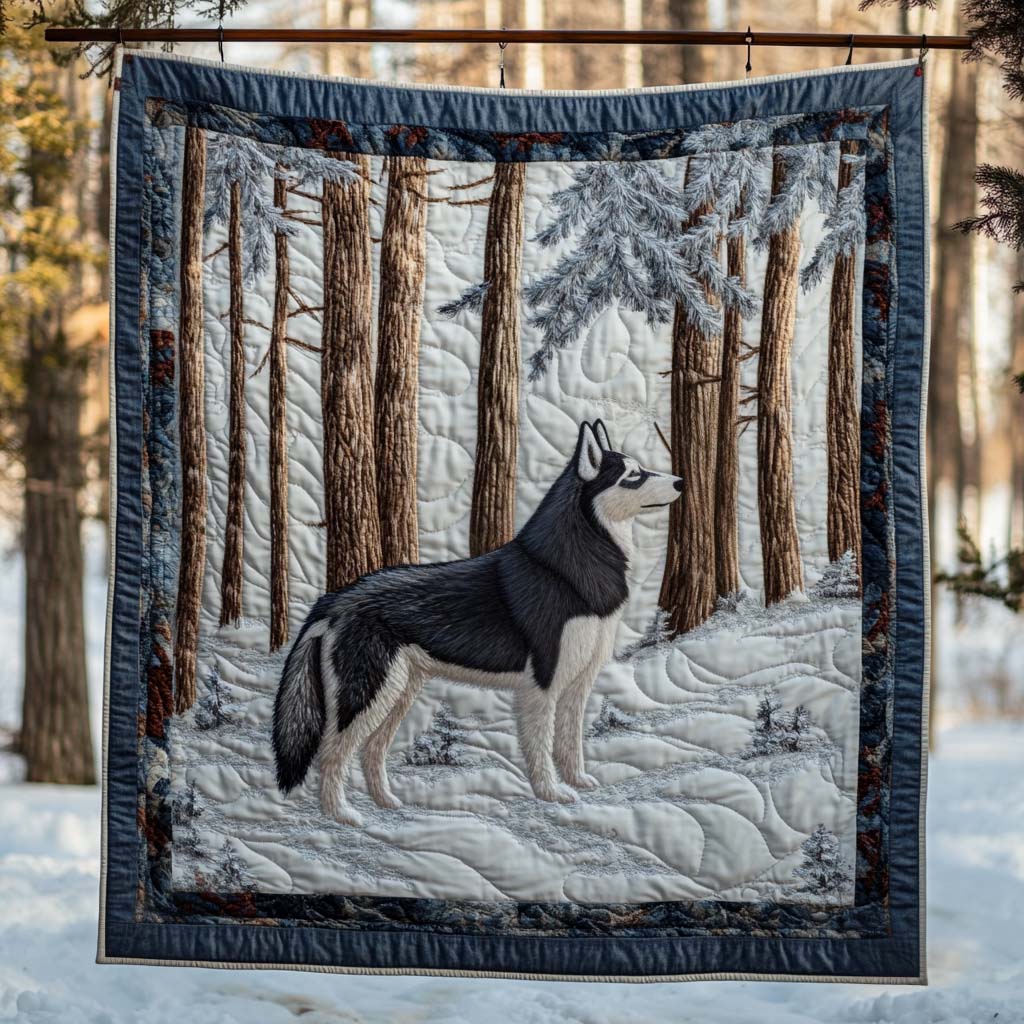 Among the Winter Pines Quilted Blanket NCU0NT1764