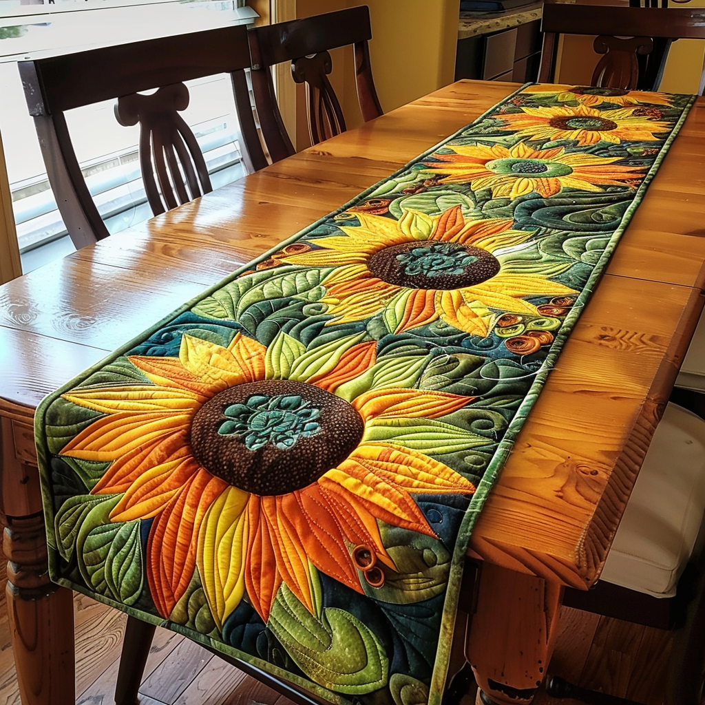 Sunflower Quilted Table Runner NCU0VT20