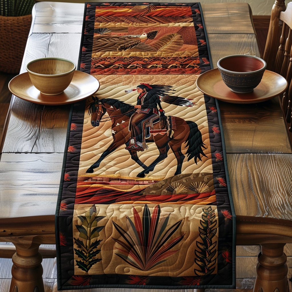 Artistic Running Horse Quilted Table Runner NCU0PD289