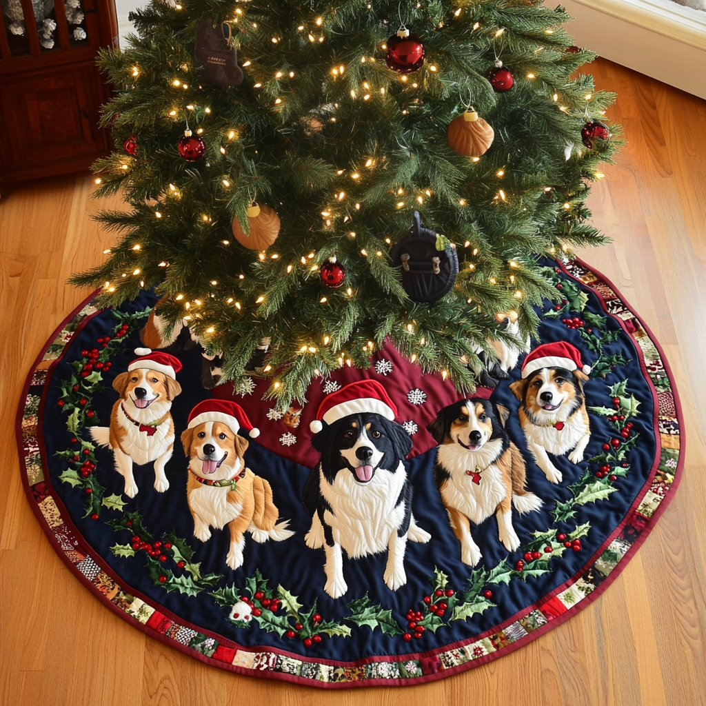 Australian Shepard Noel Christmas Quilted Tree Skirt NCU0DK1763