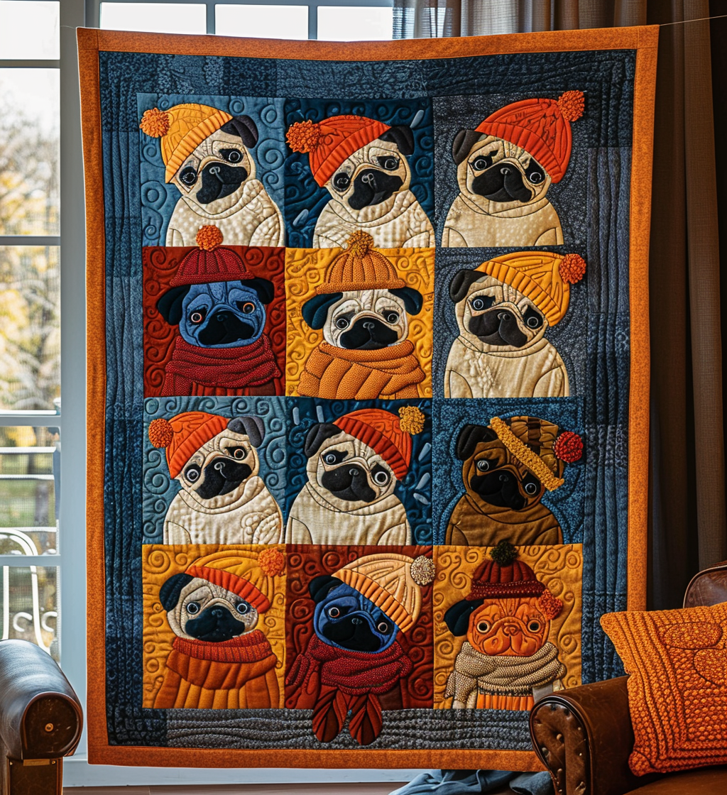 Pug Quilted Blanket NCU0VT11