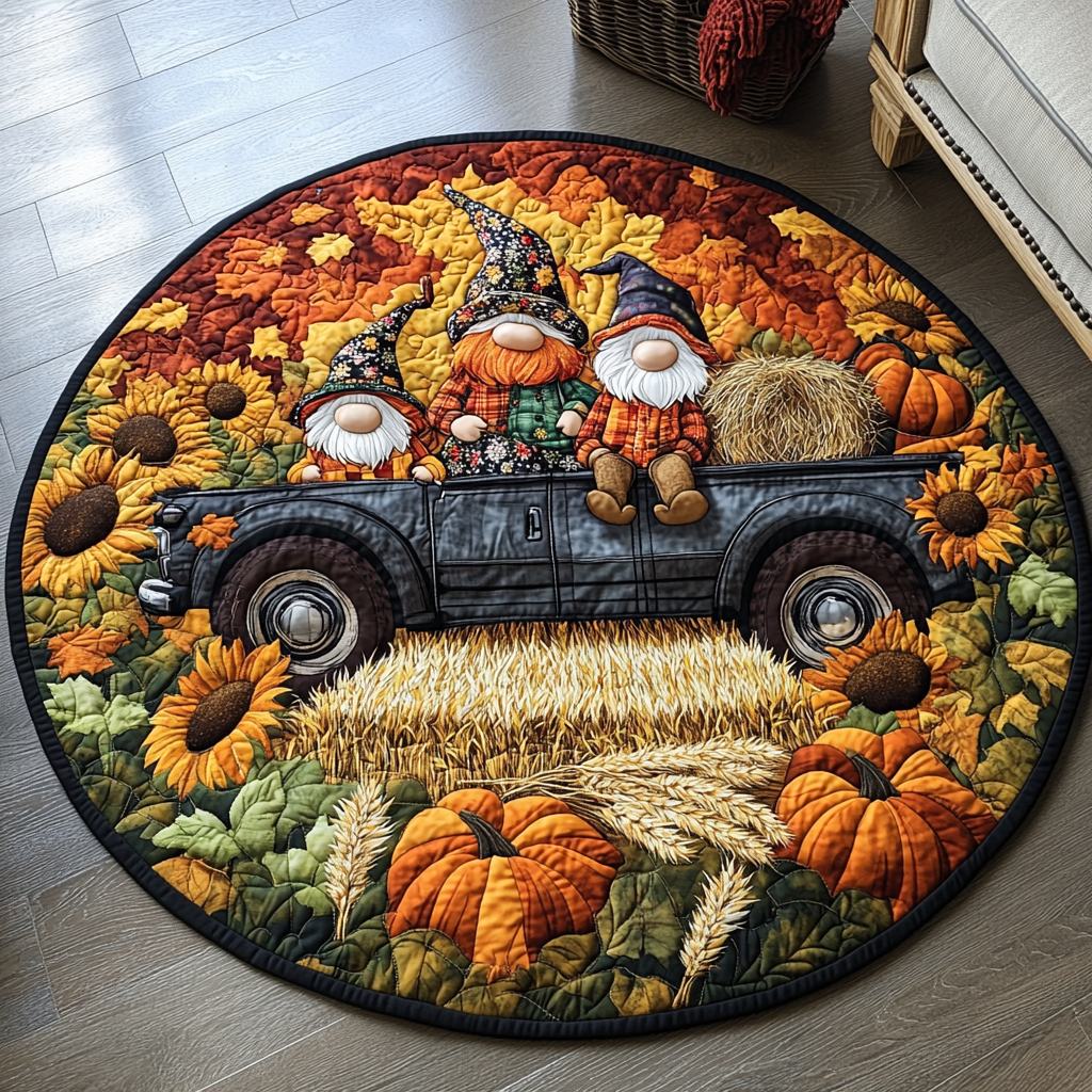 Autumn Comfort Quilted Round Mat NCU0TL1395