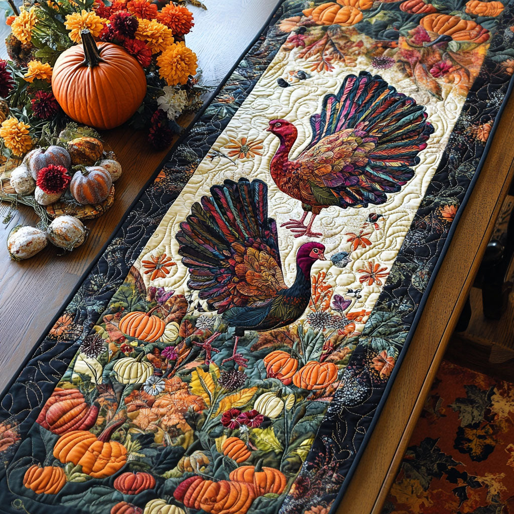 Autumn Feastway Quilted Table Runner NCU0PT877