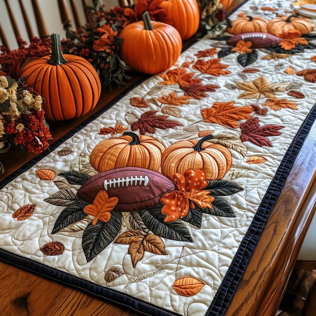 Autumn Football Bliss Quilted Table Runner NCU0NT1128