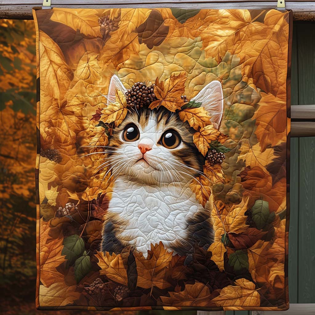 Autumn Kitten Quilted Blanket NCU0NT970