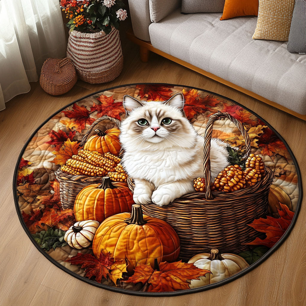 Autumn Paws Paradise Quilted Round Mat NCU0PT1063