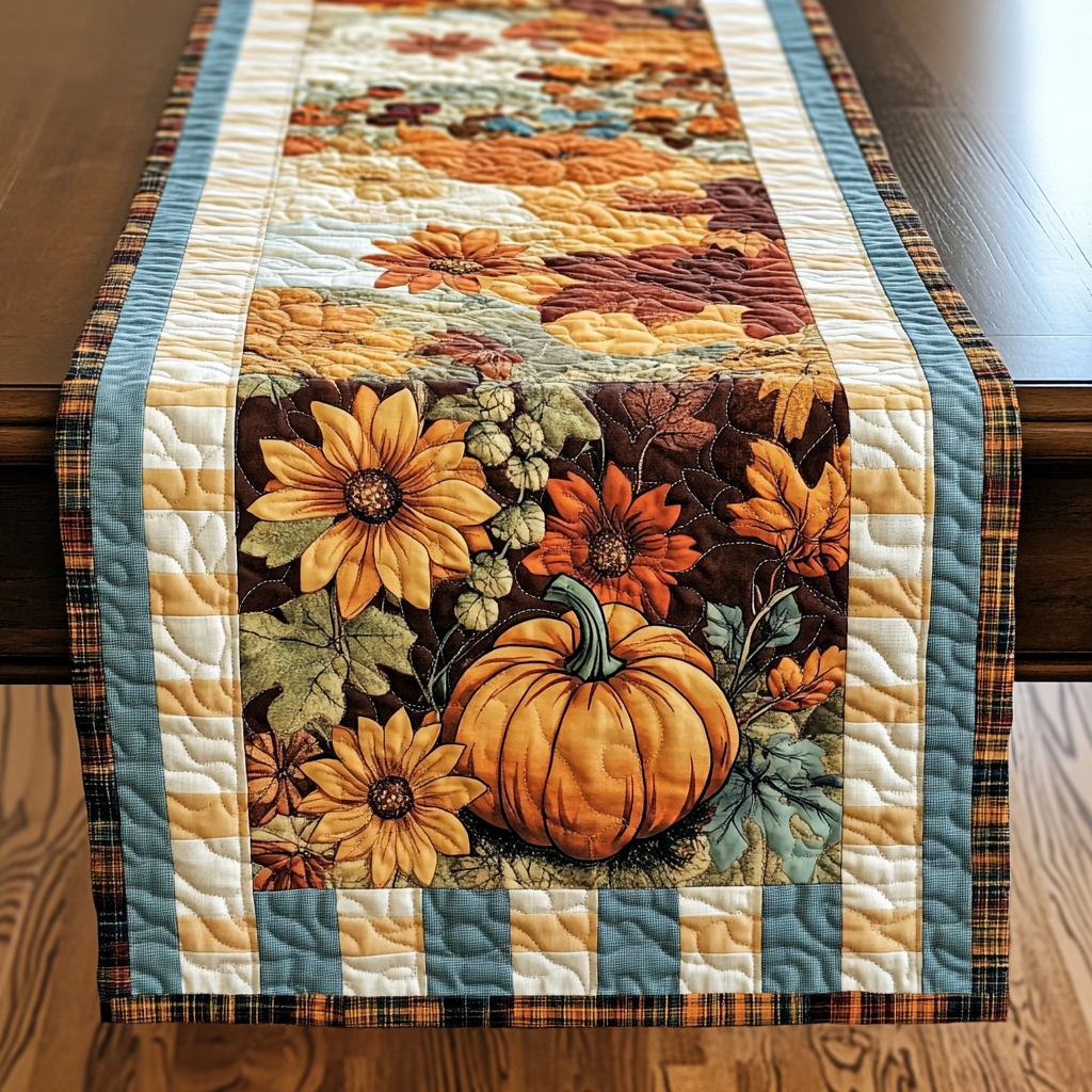 Autumn Radiant Tones Quilted Table Runner NCU0TL1327