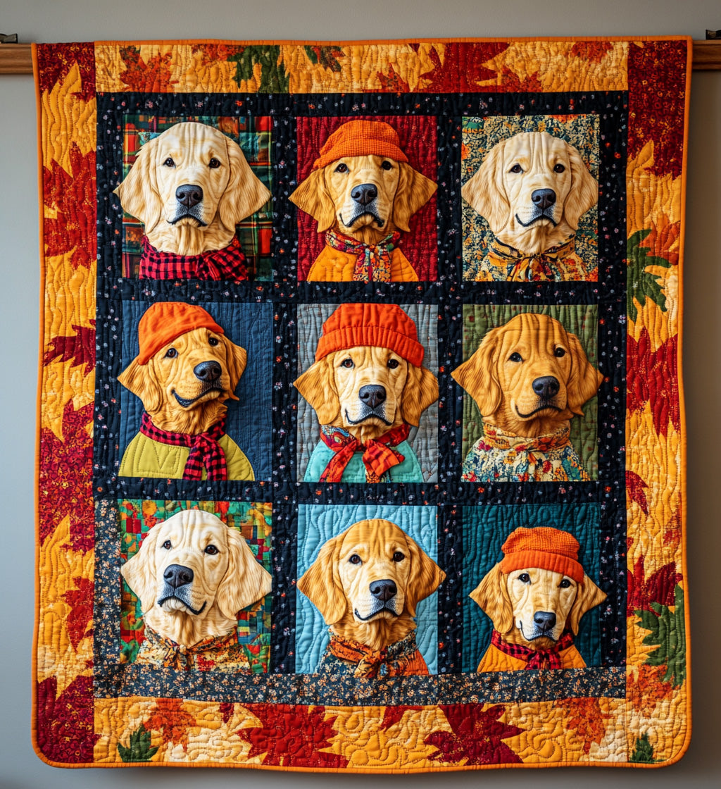 Golden Retriever Quilted Blanket NCU0VT23