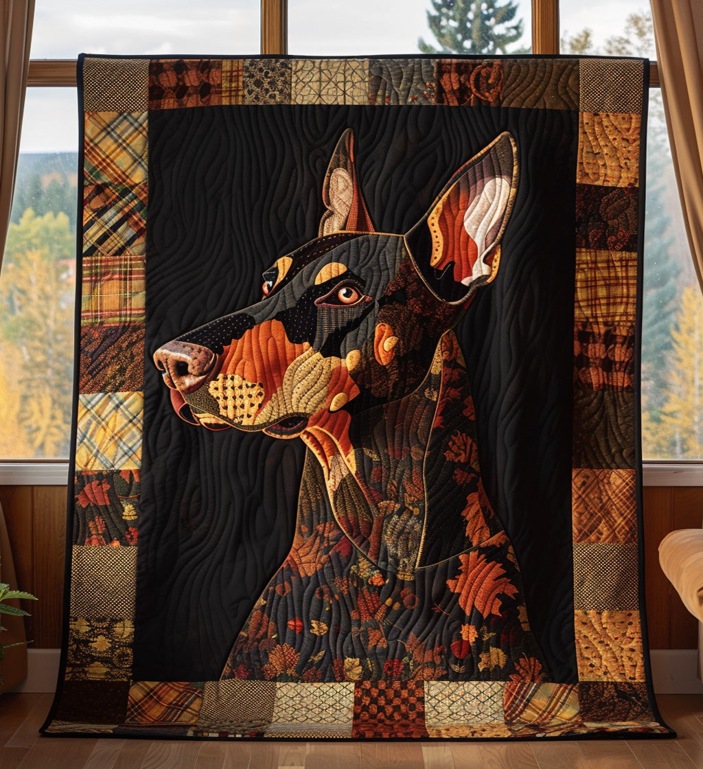 Autumnal Doberman Dreams Quilted Blanket NCU0PT282