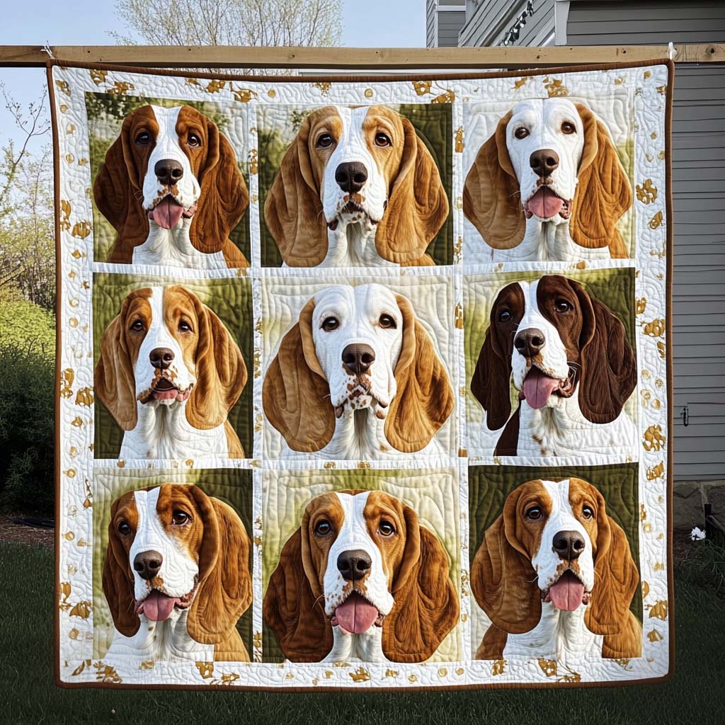 Basset Harmony Quilted Blanket NCU0NT545