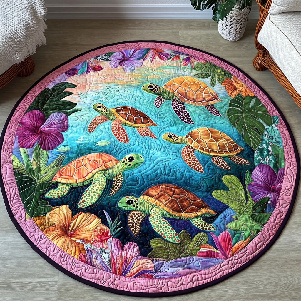 Beach Bliss Quilted Round Mat NCU0TL1451