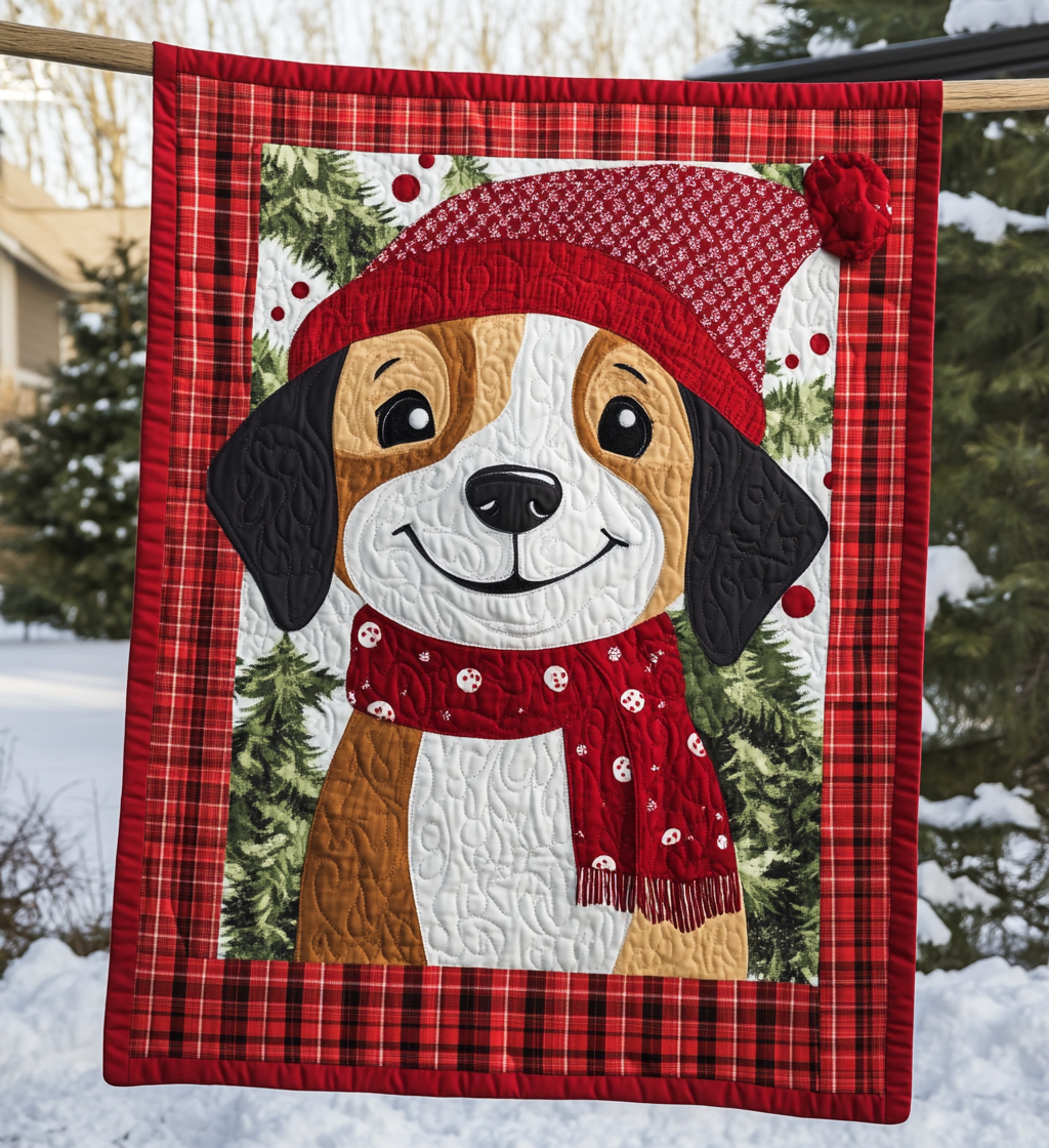 Beagle Christmas Magic Quilted Blanket NCU0VL611