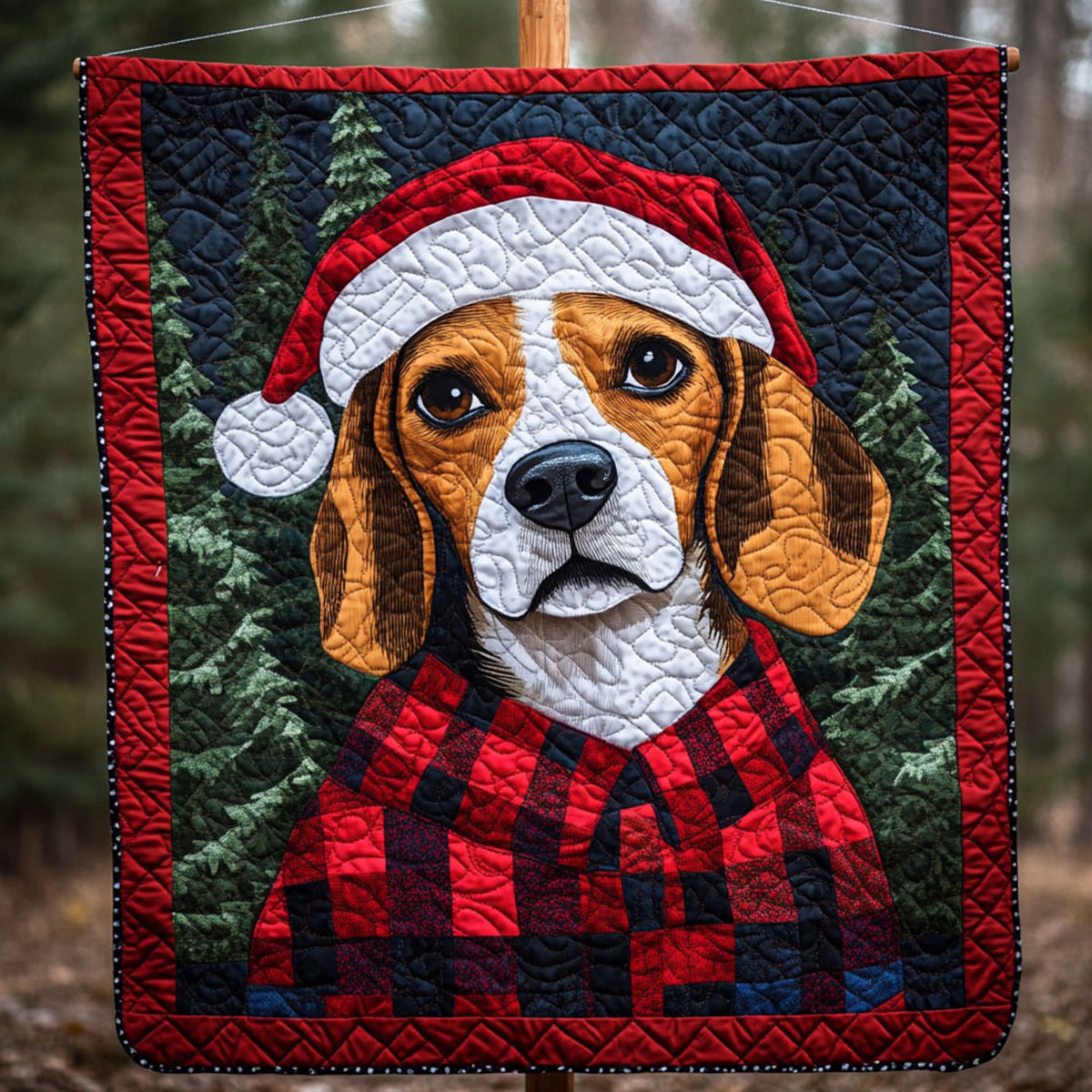 Beagle Holiday Magic Quilted Blanket NCU0PT1603