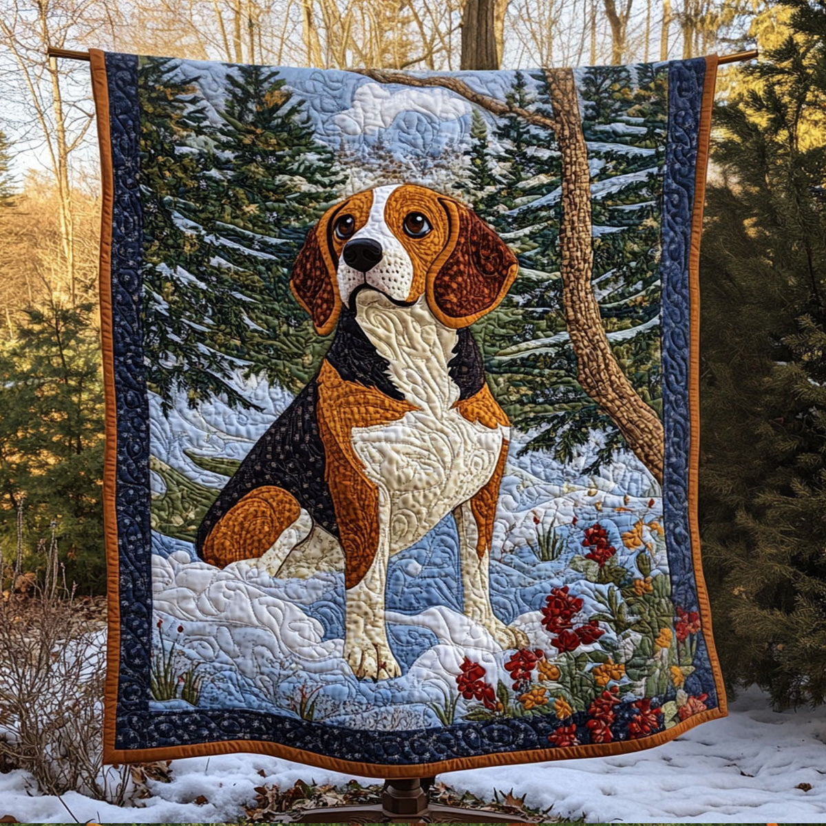 Beagle Outdoor Adventure Quilted Blanket NCU0PT1608