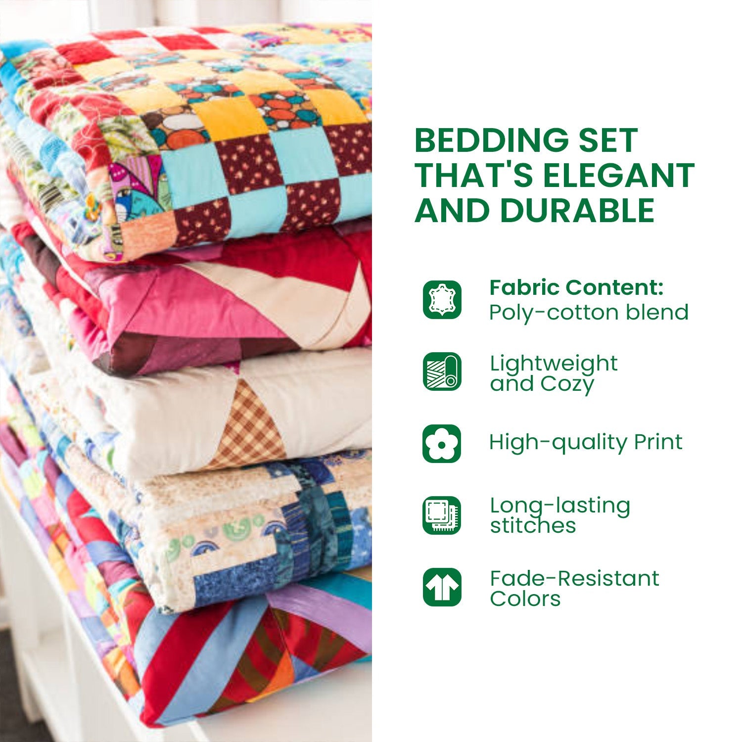 Holiday Chi Delight 3-Piece Quilted Bedding Set NCU0TH2048