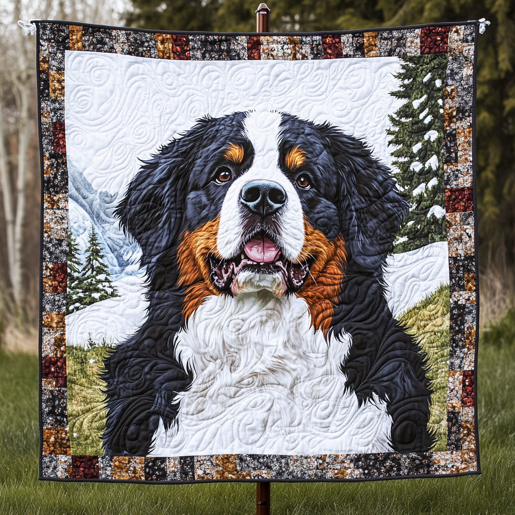 Bernese Mountain Adventure Quilted Blanket NCU0PT1802