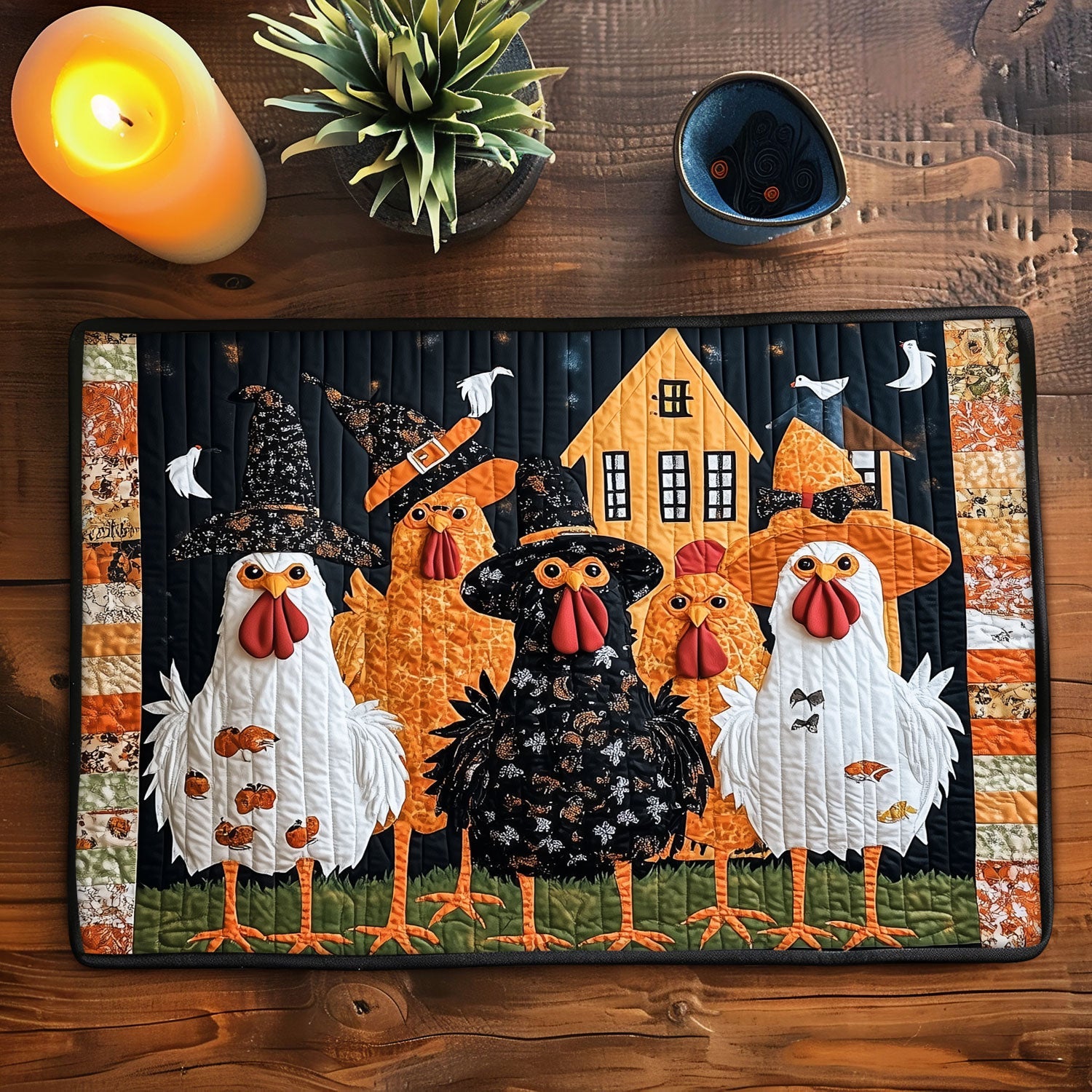 Bewitched Chickens Quilted Placemat NCU0TL1273