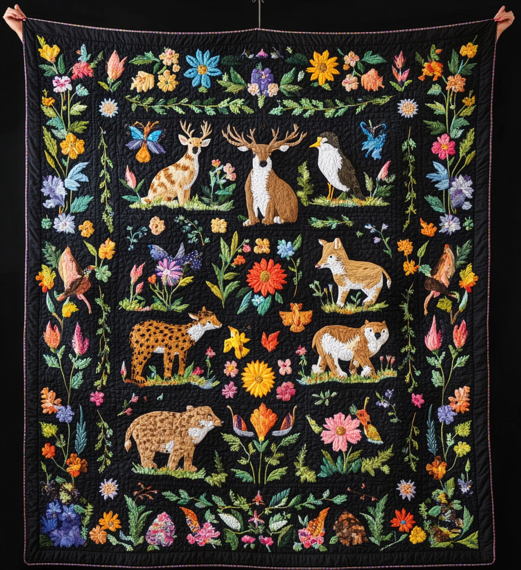 Bizarre Forest Quilted Blanket NCU0DV549