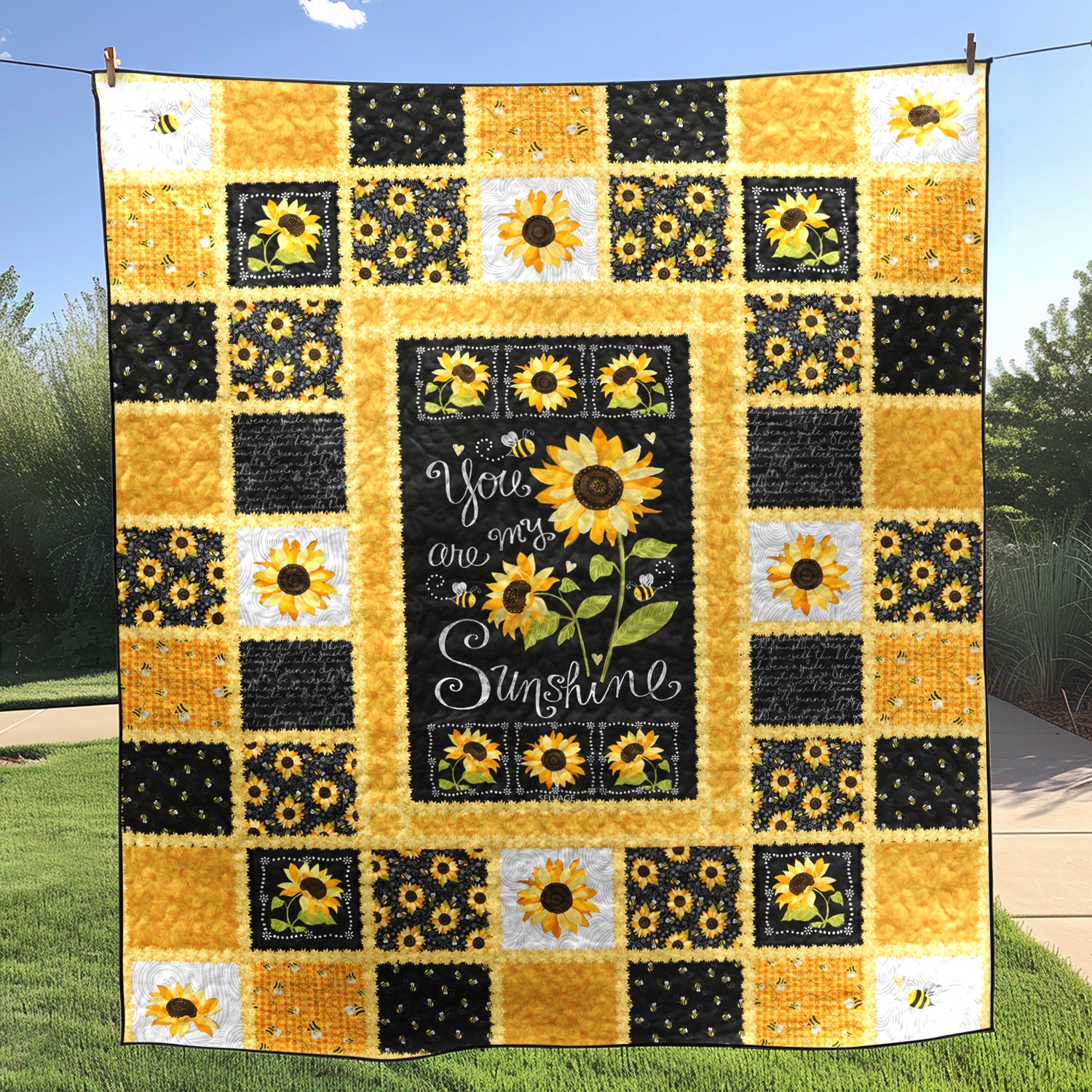 You Are My Sunshine Quilted Blanket NCU0TH490