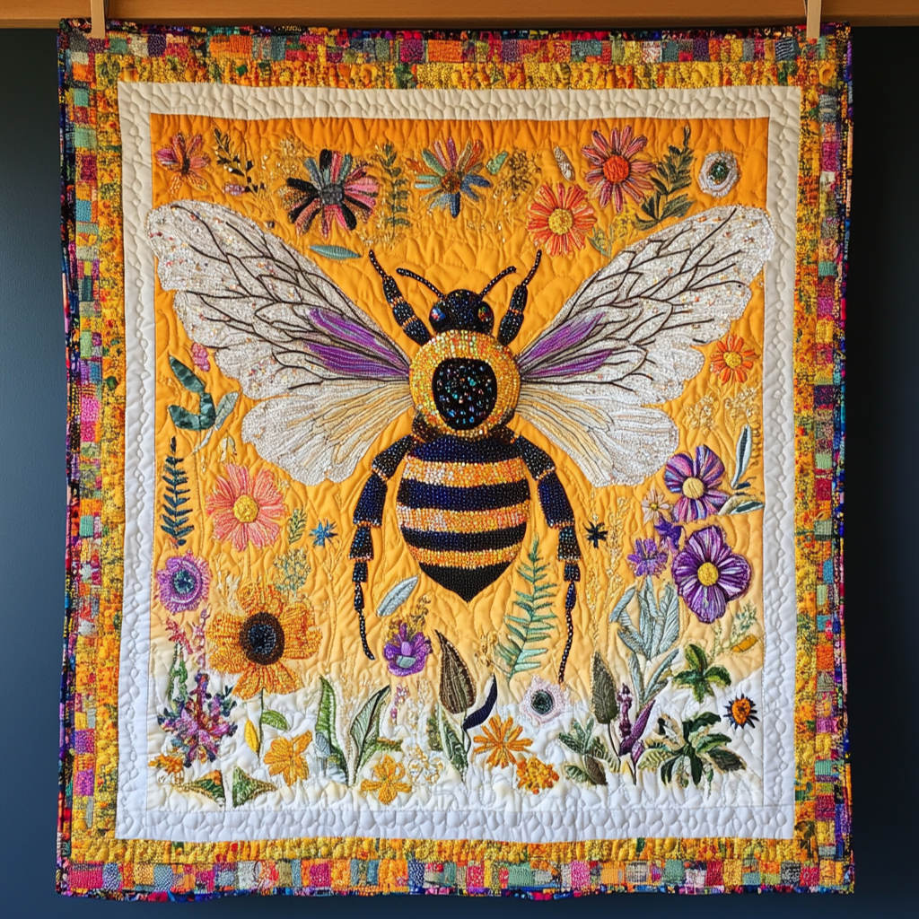 Blooming Bee Quilted Blanket NCU0NT212