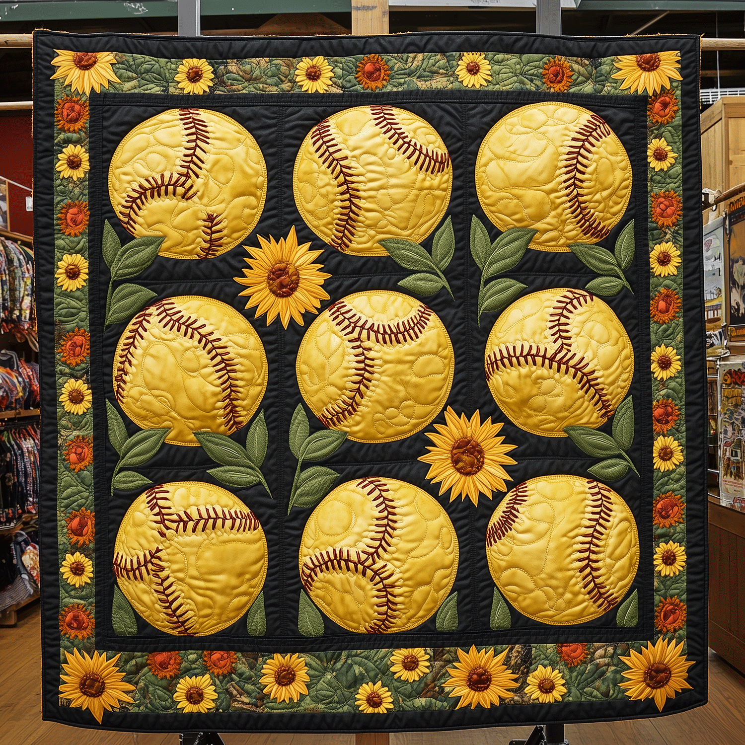 Blooming Home Run Quilted Blanket NCU0TH1491