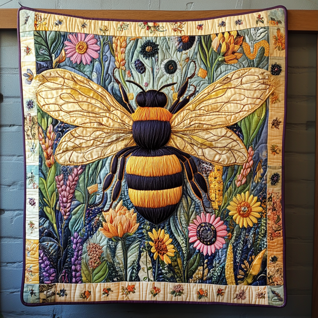 Blossom & Buzz Quilted Blanket NCU0NT201