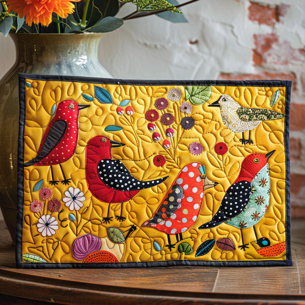 Blossoming Bird Haven Quilted Place Mat NCU0TL391