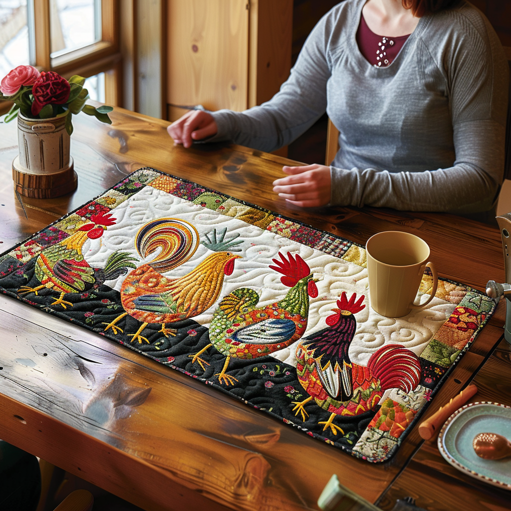 Bold Roosters Quilted Place Mat NCU0TH599