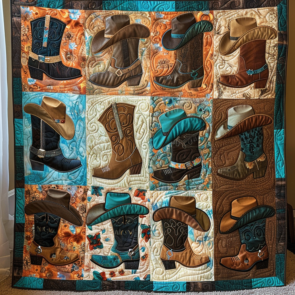 Boots & Hats Heritage Quilted Blanket NCU0TH685