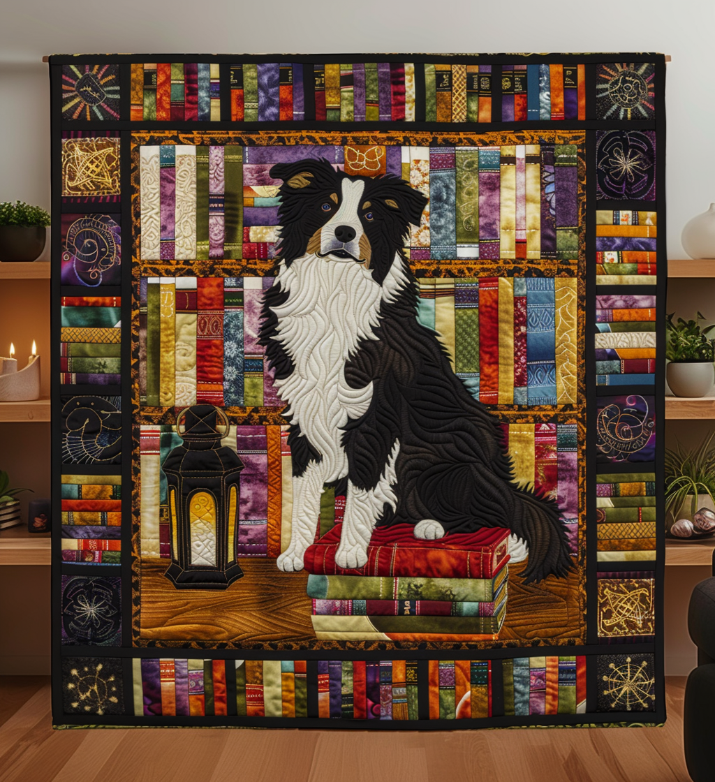 Border Collie Of Knowledge Quilted Blanket NCU0DV1401