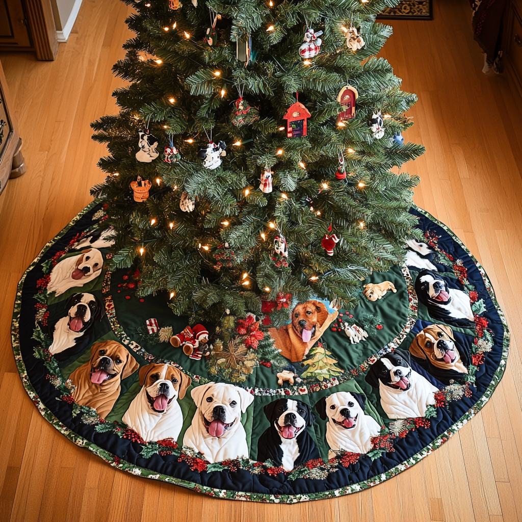 Boxer Christmas Bliss Christmas Quilted Tree Skirt NCU0VL739