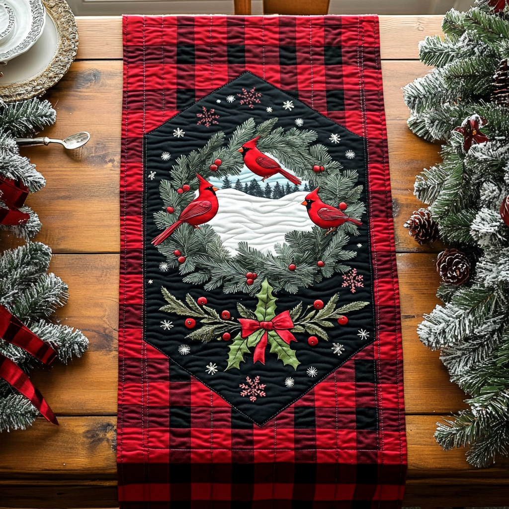 Bright Wings of Winter Quilted Table Runner NCU0DK1580