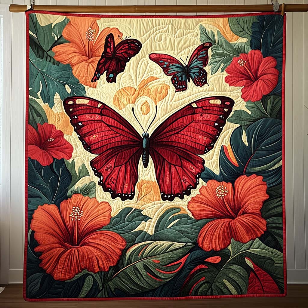 Butterfly Haven Art Quilt Hanging NCU0NT844